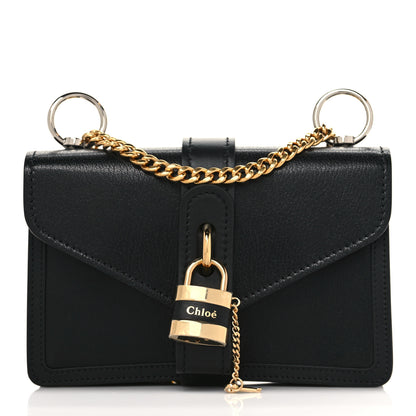 Chloe Shiny Goatskin Calfskin Aby Chain Shoulder Bag Black 1 of 9