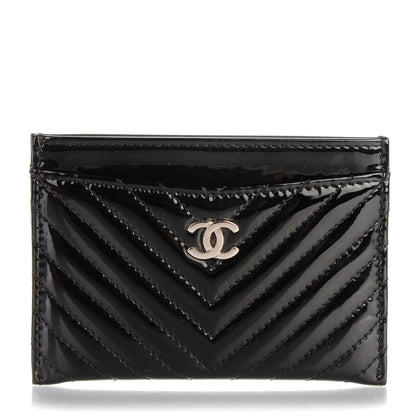 Chanel Patent Chevron Card Holder Black 1 of 8