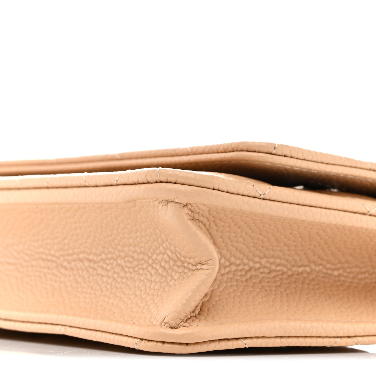 Caviar Quilted Wallet On Chain WOC Beige