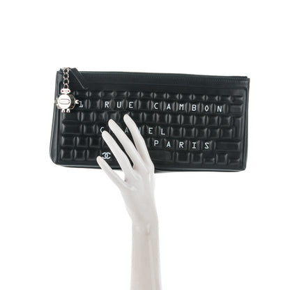 Chanel Metallic Calfskin Keyboard Pouch Black 2 of 6