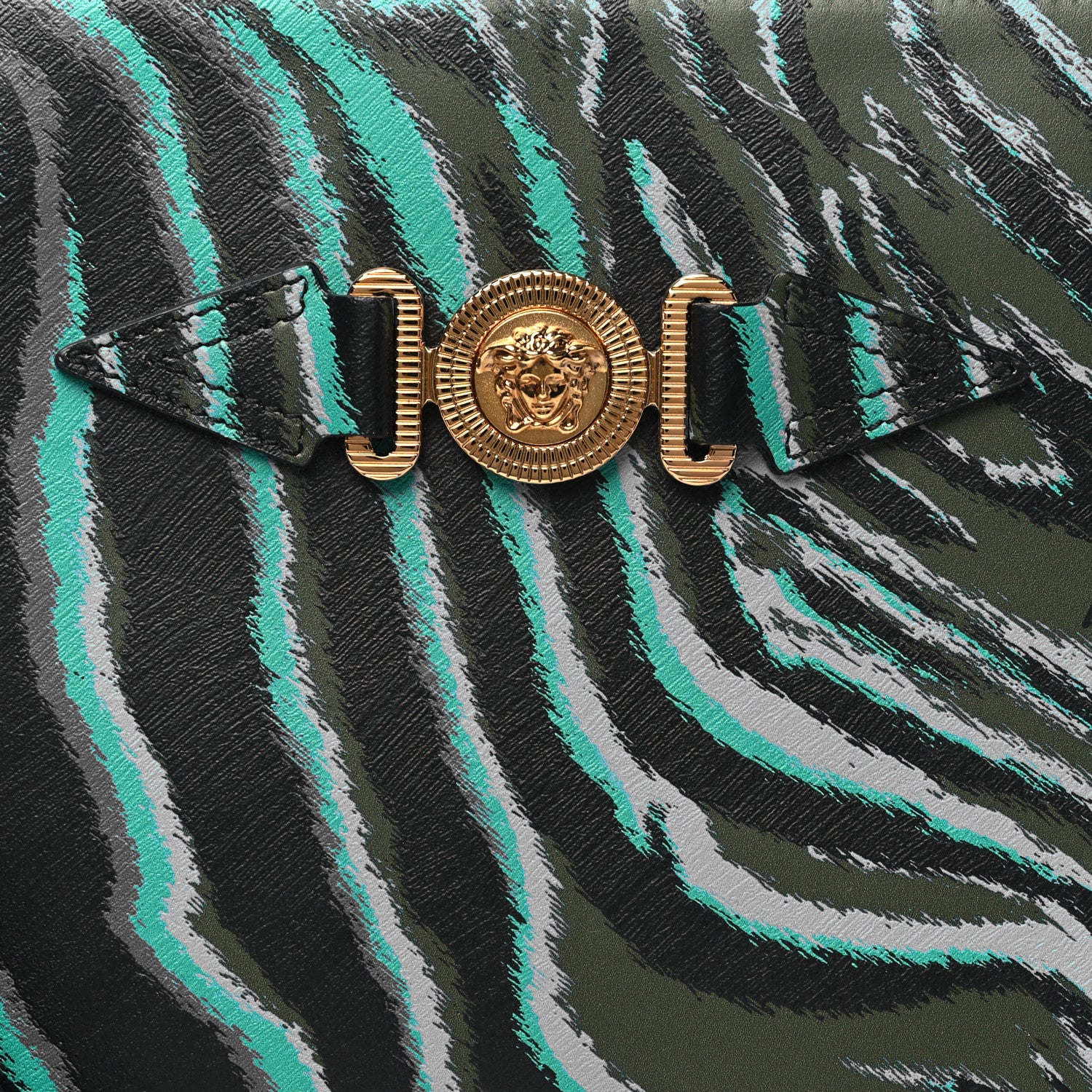 Versace Calfskin Tiger Medusa Biggie Clutch Multicolor 7 of 8