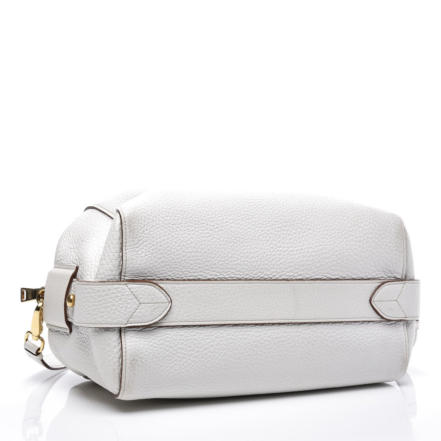 Vitello Daino Medium Top Handle Bag White