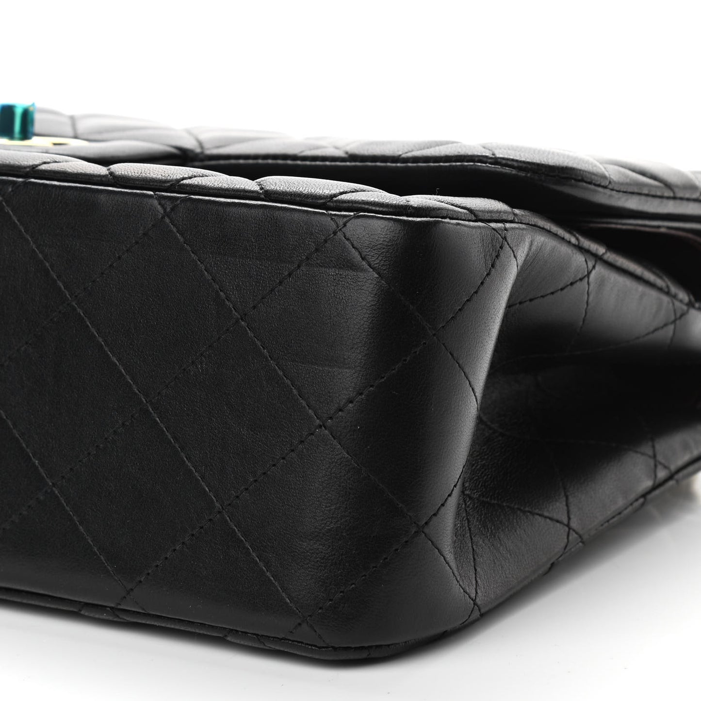 Lambskin Quilted Jumbo Double Flap Black