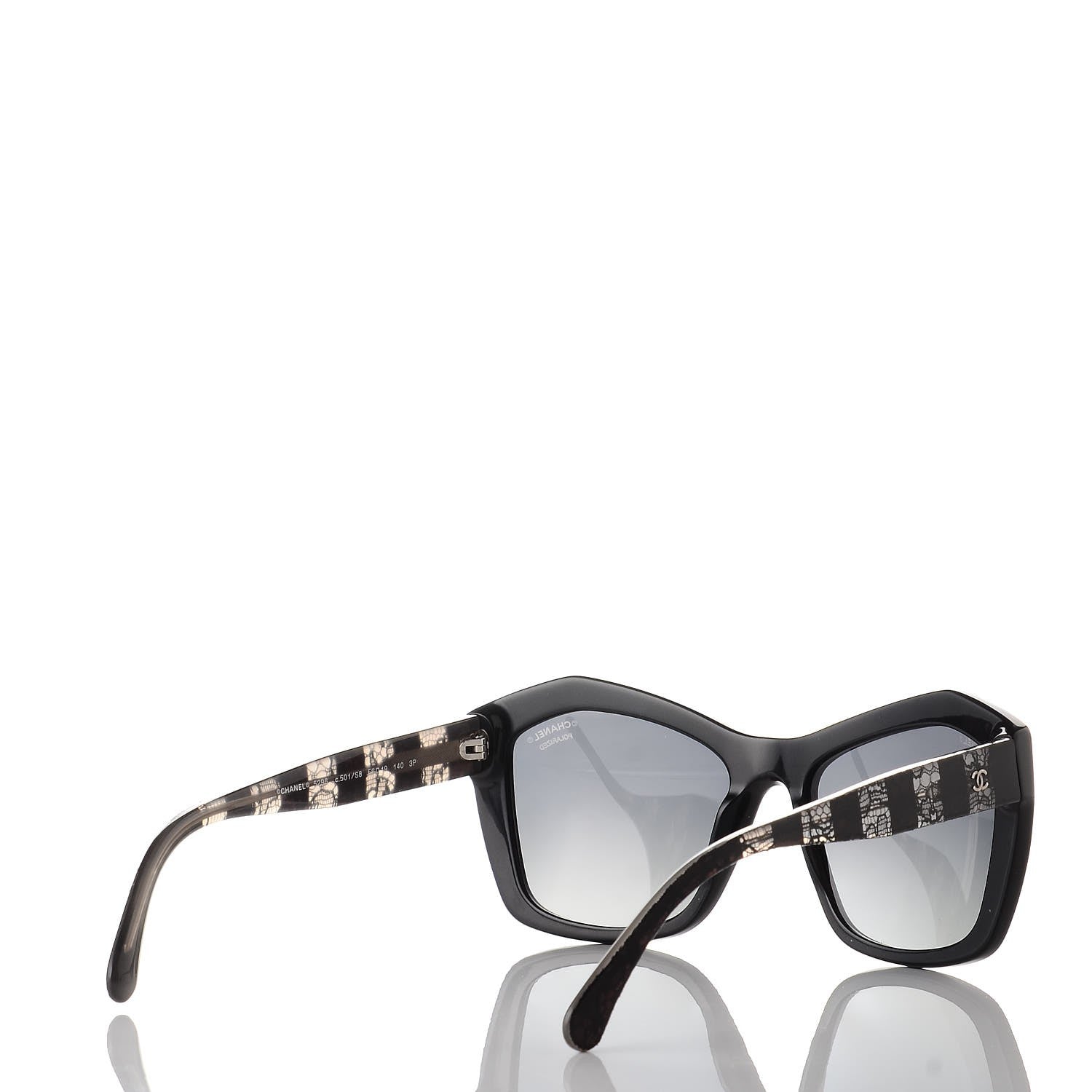 Chanel Lace Effect Sunglasses 5296-A Black 4 of 8