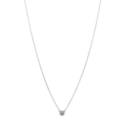 Tiffany Sterling Silver Aquamarine Elsa Peretti Color by the Yard Pendant Necklace 1 of 6
