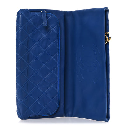 Chanel Calfskin Stitched Thin City Clutch Blue 6 of 16