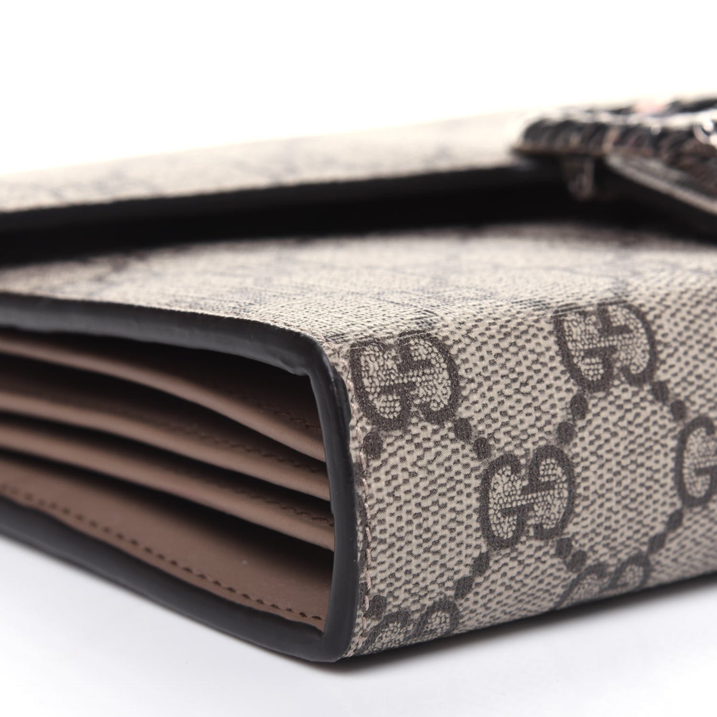 GG Supreme Monogram Mini Dionysus Chain Wallet Beige Taupe