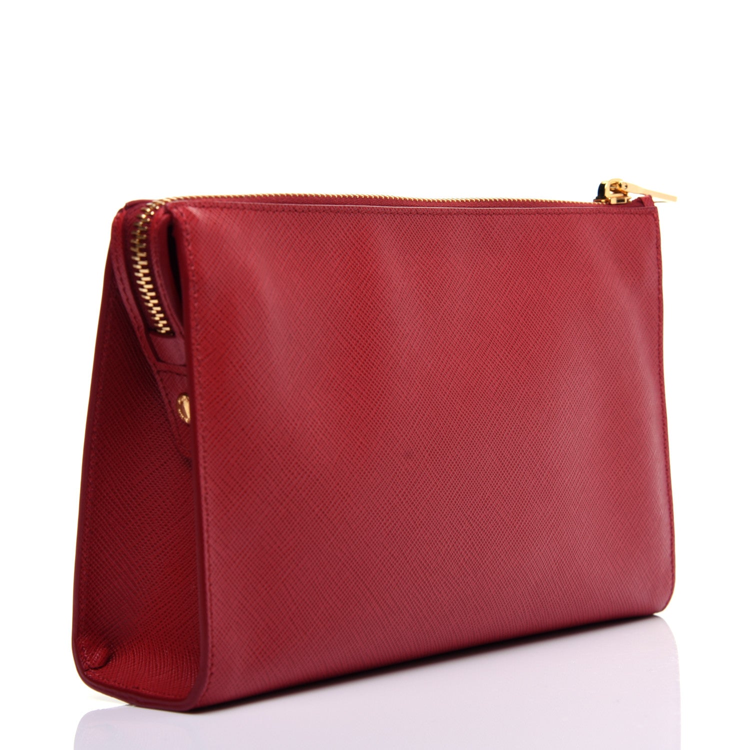 Prada Saffiano Pouch Wristlet Fuoco 3 of 9