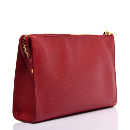Prada Saffiano Pouch Wristlet Fuoco 3 of 9