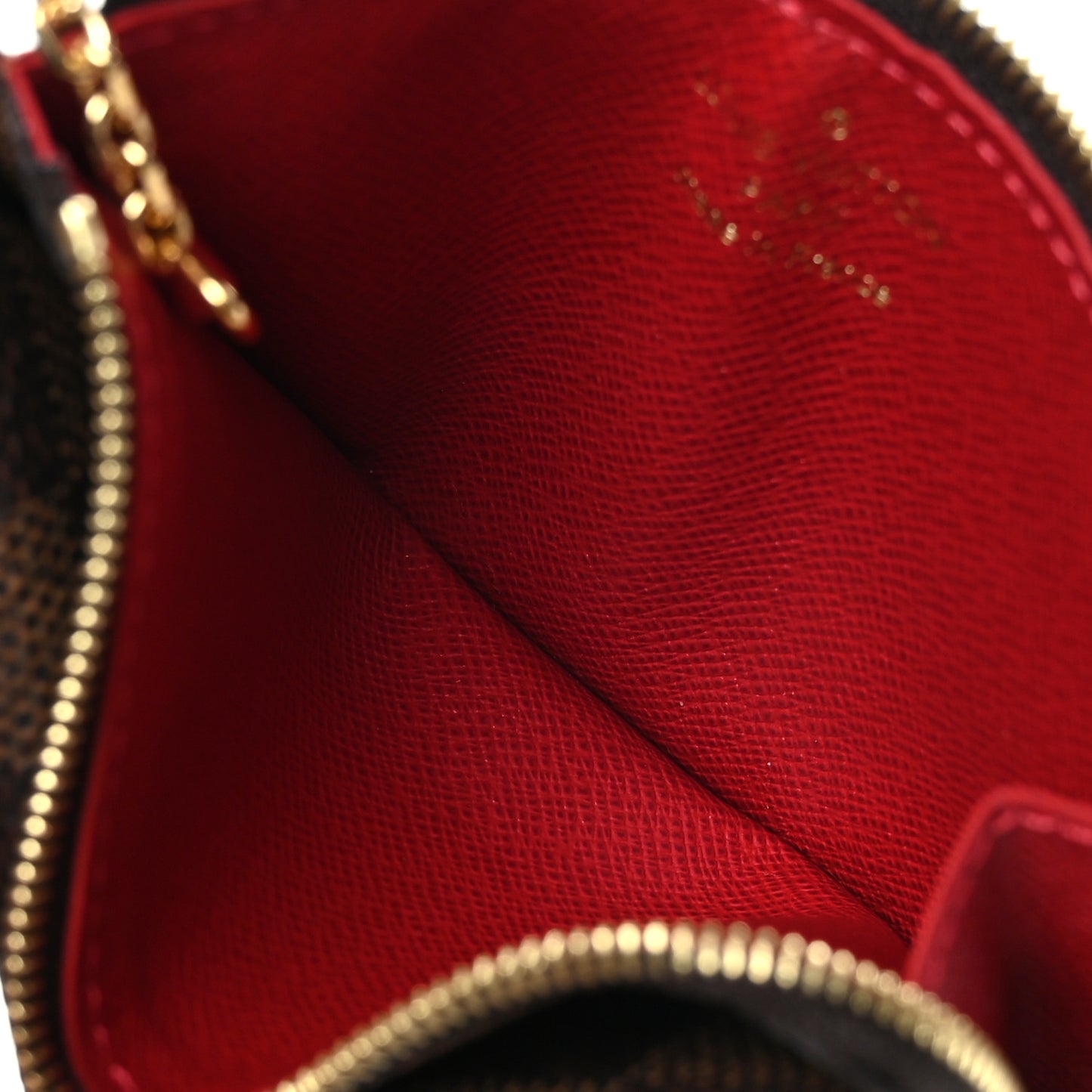 Damier Ebene Recto Verso Card Holder Red