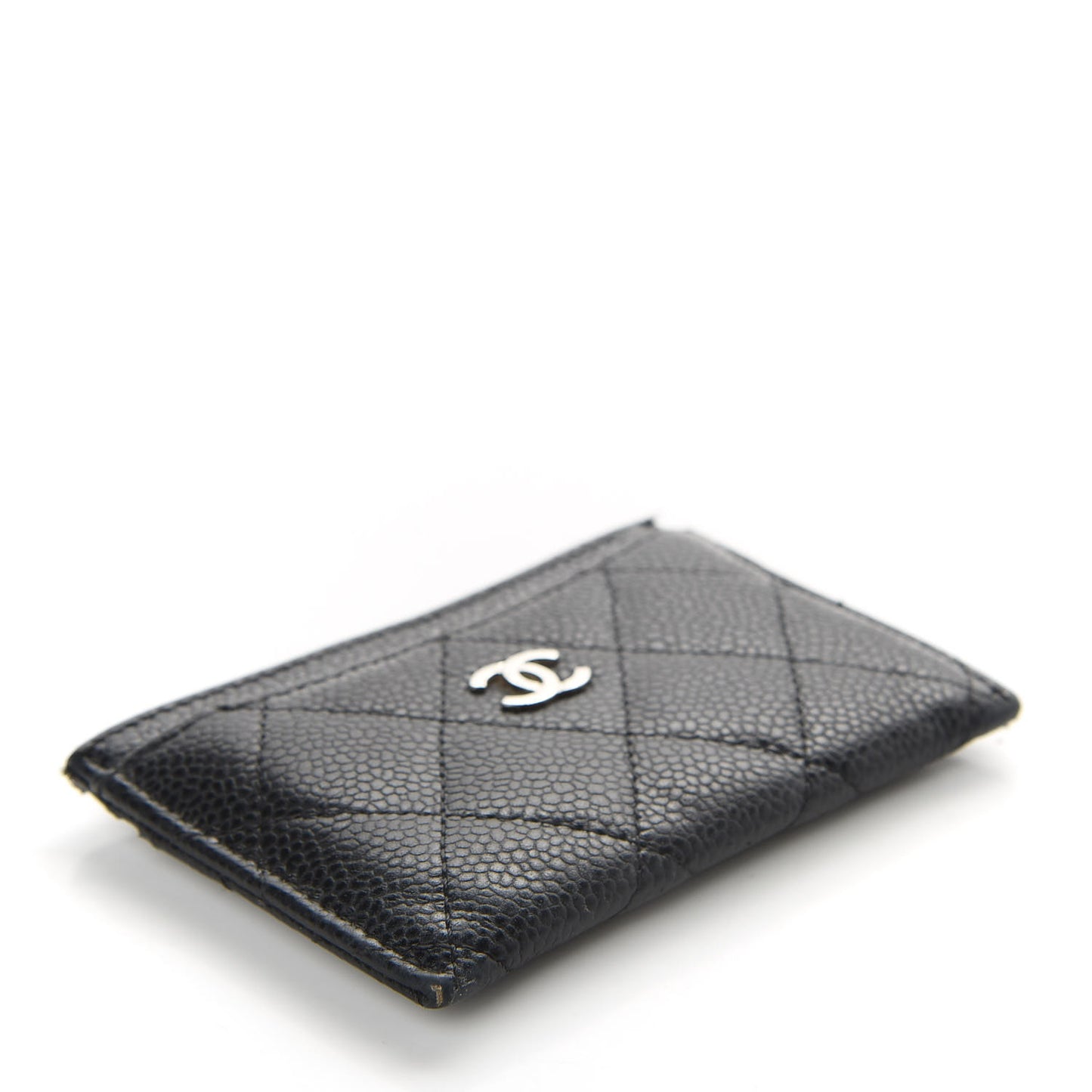 Caviar Quilted Card Holder Black