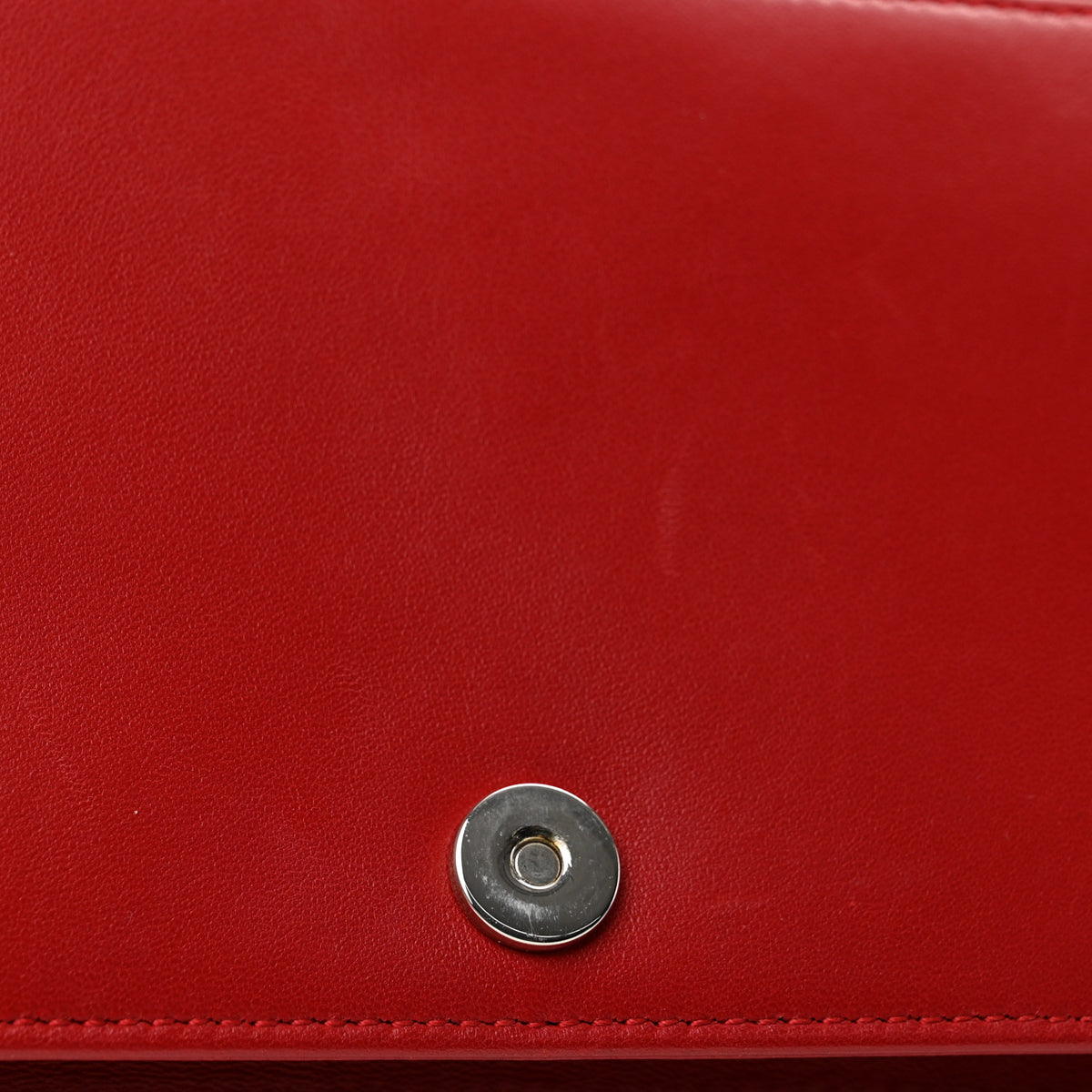 Lambskin Cannage Rendezvous Chain Wallet Red