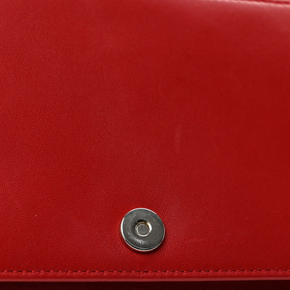 Christian Dior Lambskin Cannage Rendezvous Chain Wallet Red 12 of 13