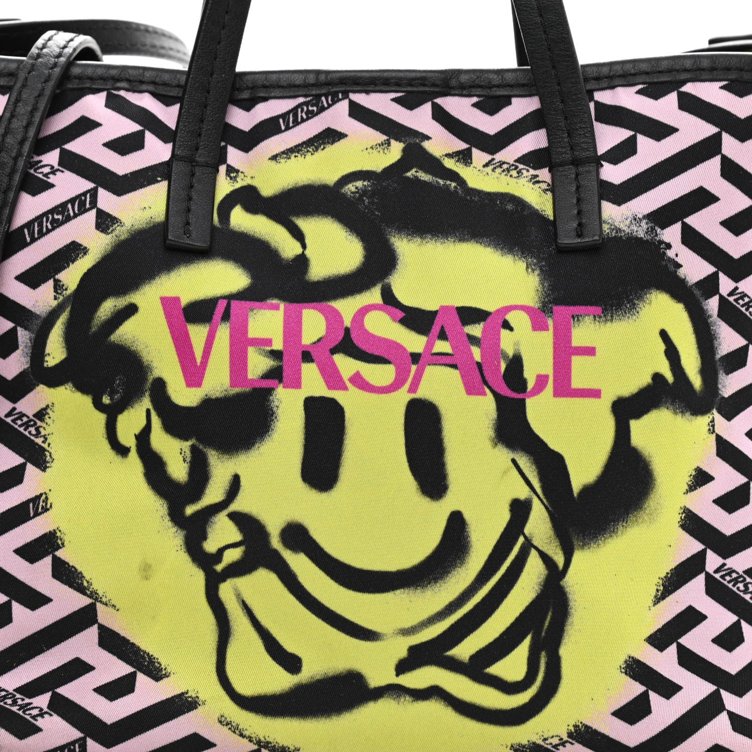 Versace Calfskin Monogram Smile Medusa Tote Multicolor 8 of 10