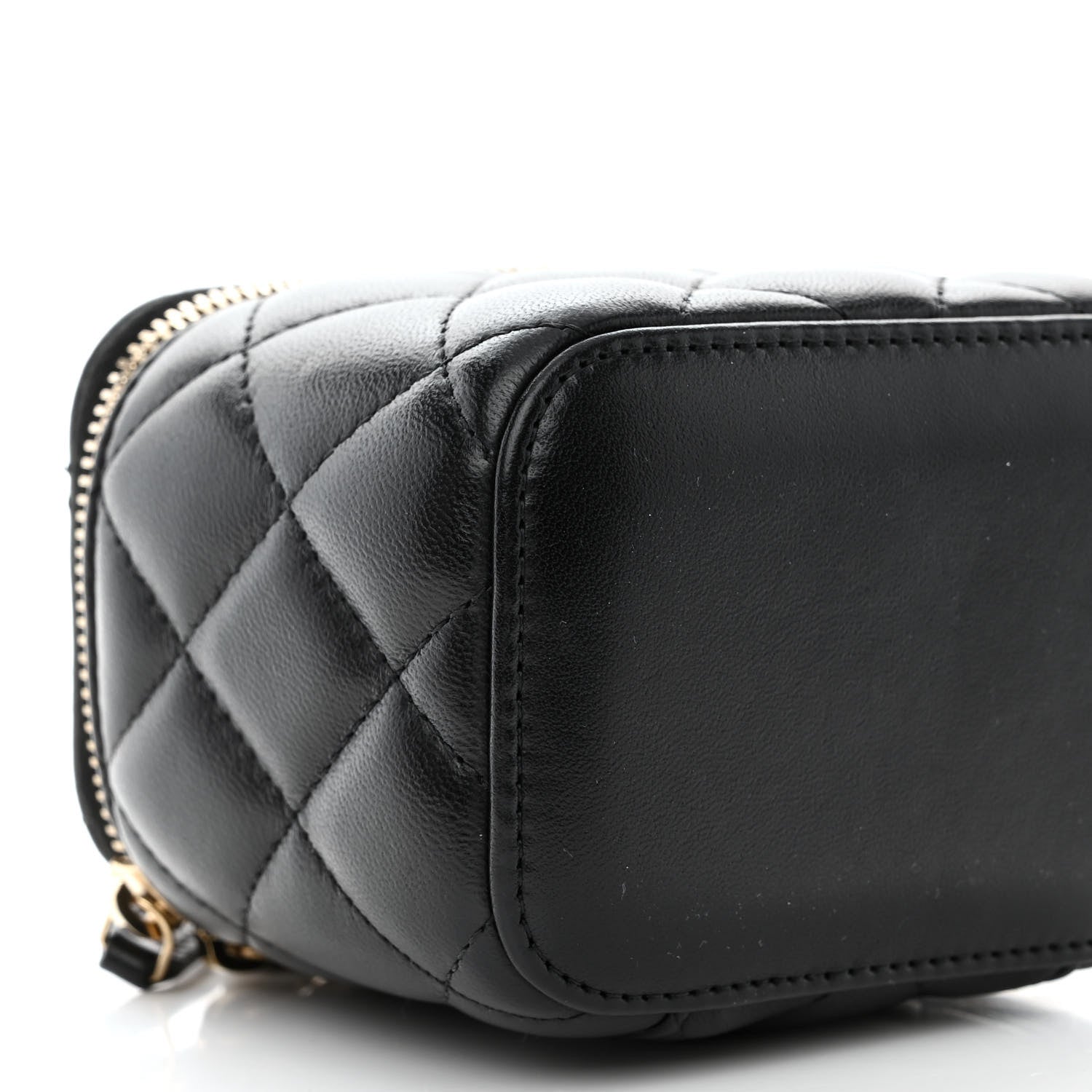 Chanel Lambskin Quilted Mini Pearl Crush Vanity Case With Chain Black 9 of 11
