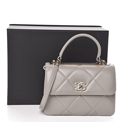 Chanel Lambskin Quilted Small Trendy CC Top Handle Flap Grey 14 of 14