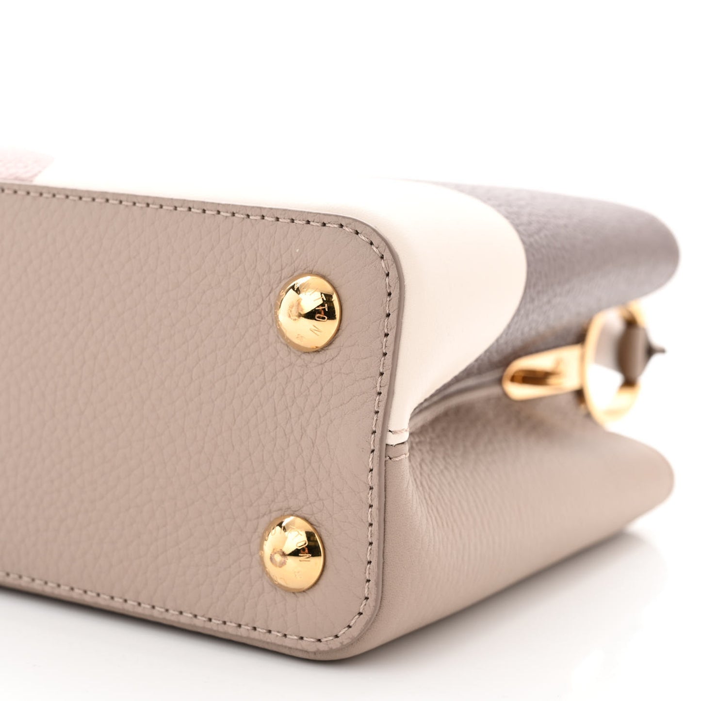 Taurillon Monogram Flower Capucines BB Galet Creme