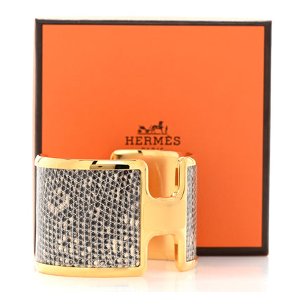 Hermes Lizard Olympe Cuff Bracelet Ombre 5 of 5