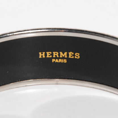 Hermes Enamel Printed Alphabet Russe Wide Bracelet 65 Turquoise Bleu Kaki Jaune 3 of 5