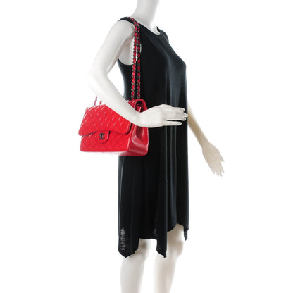 Chanel Caviar Quilted Jumbo Double Flap Red 2 of 9