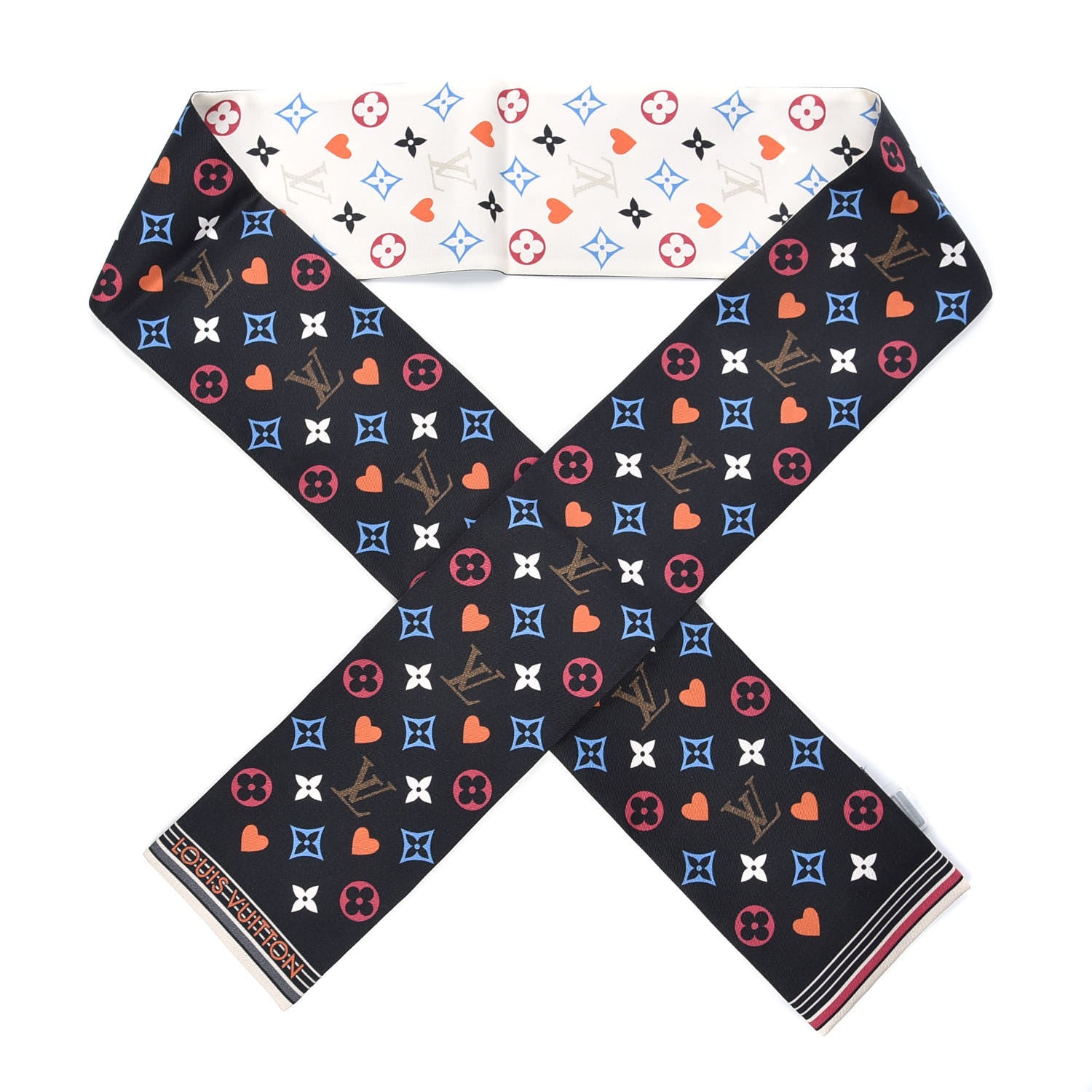 Louis Vuitton Silk Game On Bandeau Black White 1 of 6