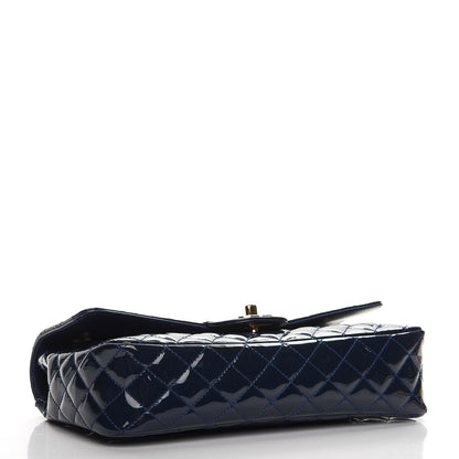 Chanel Patent Calfskin Quilted Valentine Charms Medium Single Flap Navy 4 of 8