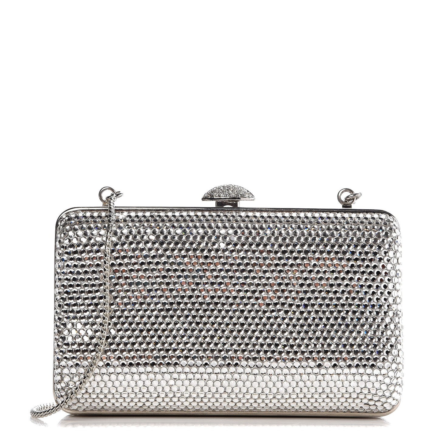 Swarovski Crystal Minaudiere Clutch Silver