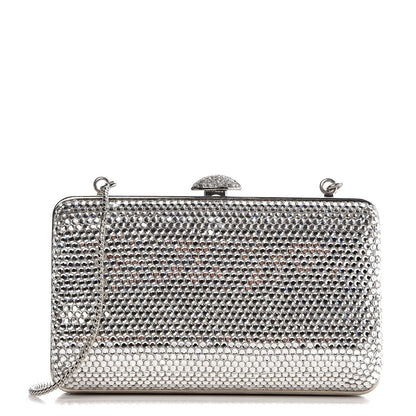 Judith Leiber Swarovski Crystal Minaudiere Clutch Silver 1 of 6