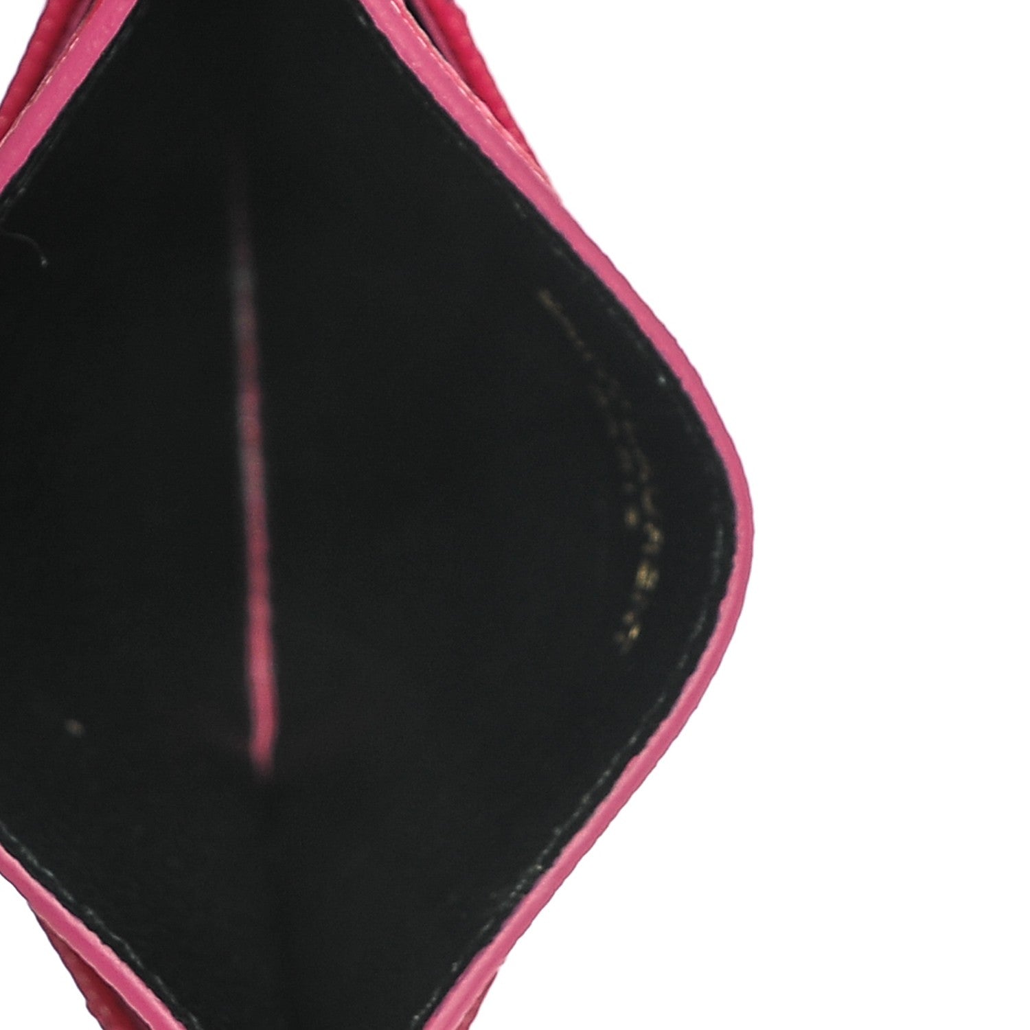 Saint Laurent Grain De Poudre Matelasse Chevron Monogram Credit Card Case Bubblegum 5 of 6