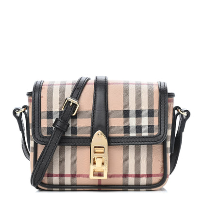 Burberry Haymarket Check Mini Berkeley Crossbody Black 1 of 10