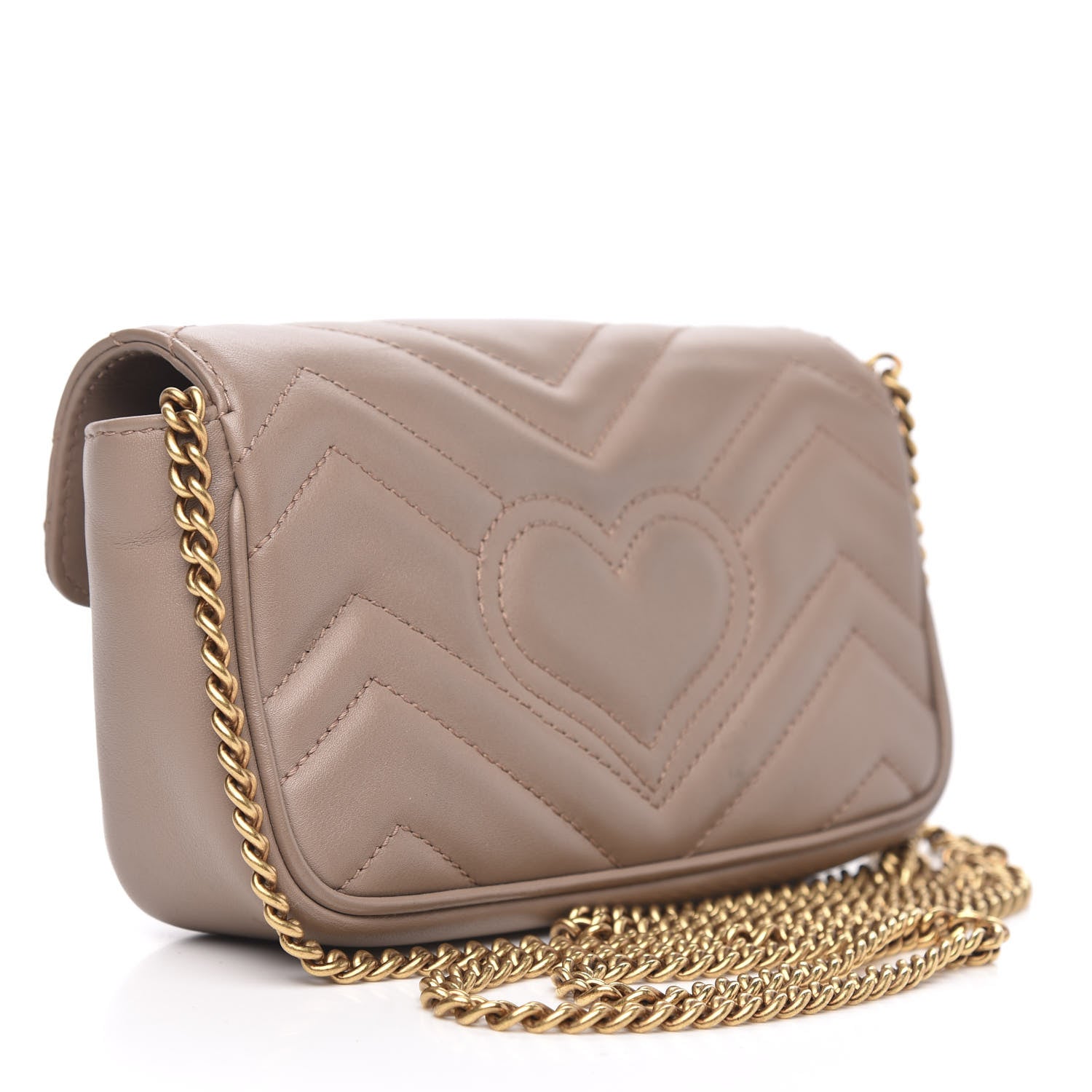 Gucci Calfskin Matelasse Super Mini GG Marmont Shoulder Bag Porcelain Rose 3 of 16