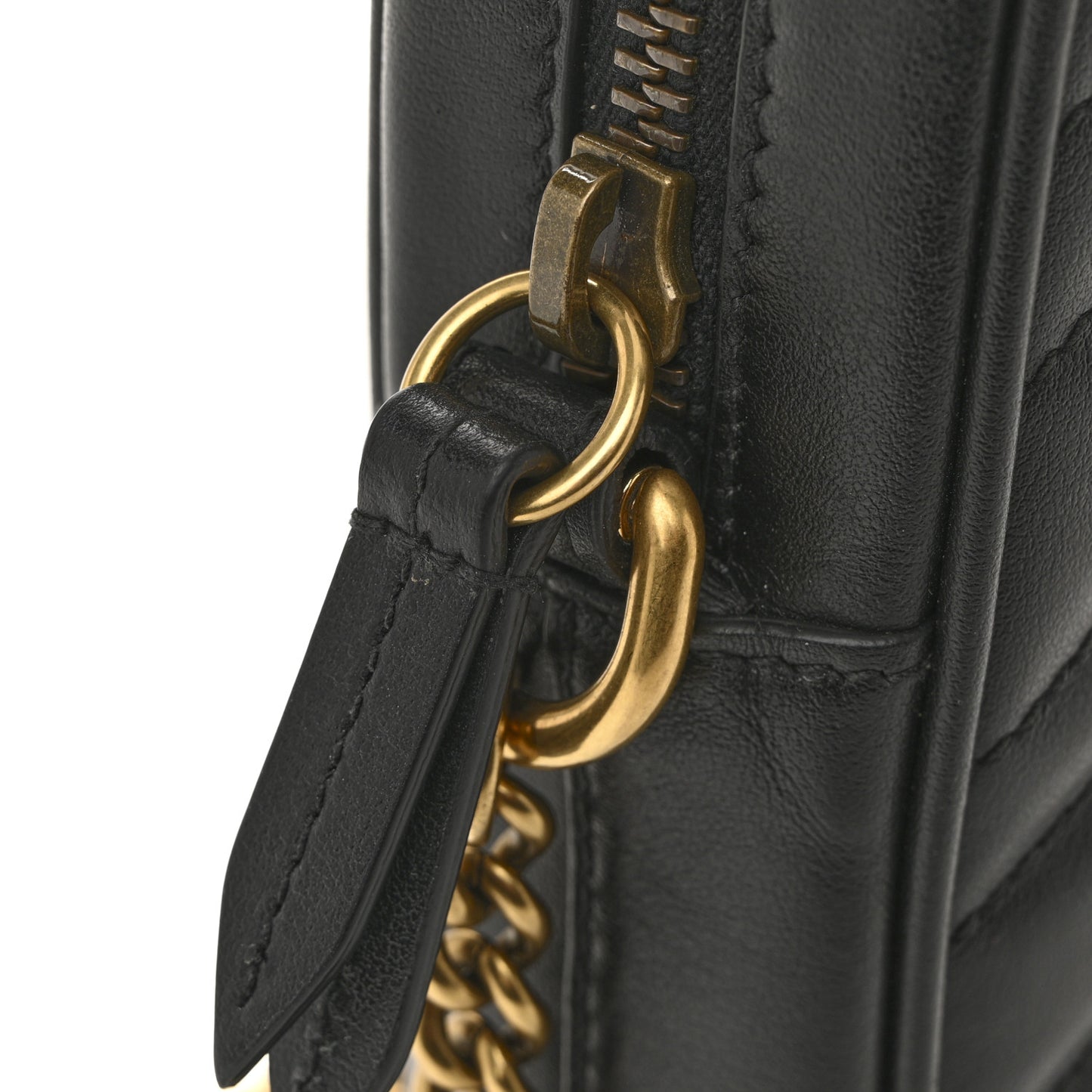 Calfskin Matelasse Mini GG Marmont Crossbody Bag Black