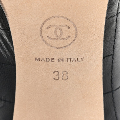 Chanel Lambskin Quilted CC Cap Toe Booties 38 Black 7 of 10