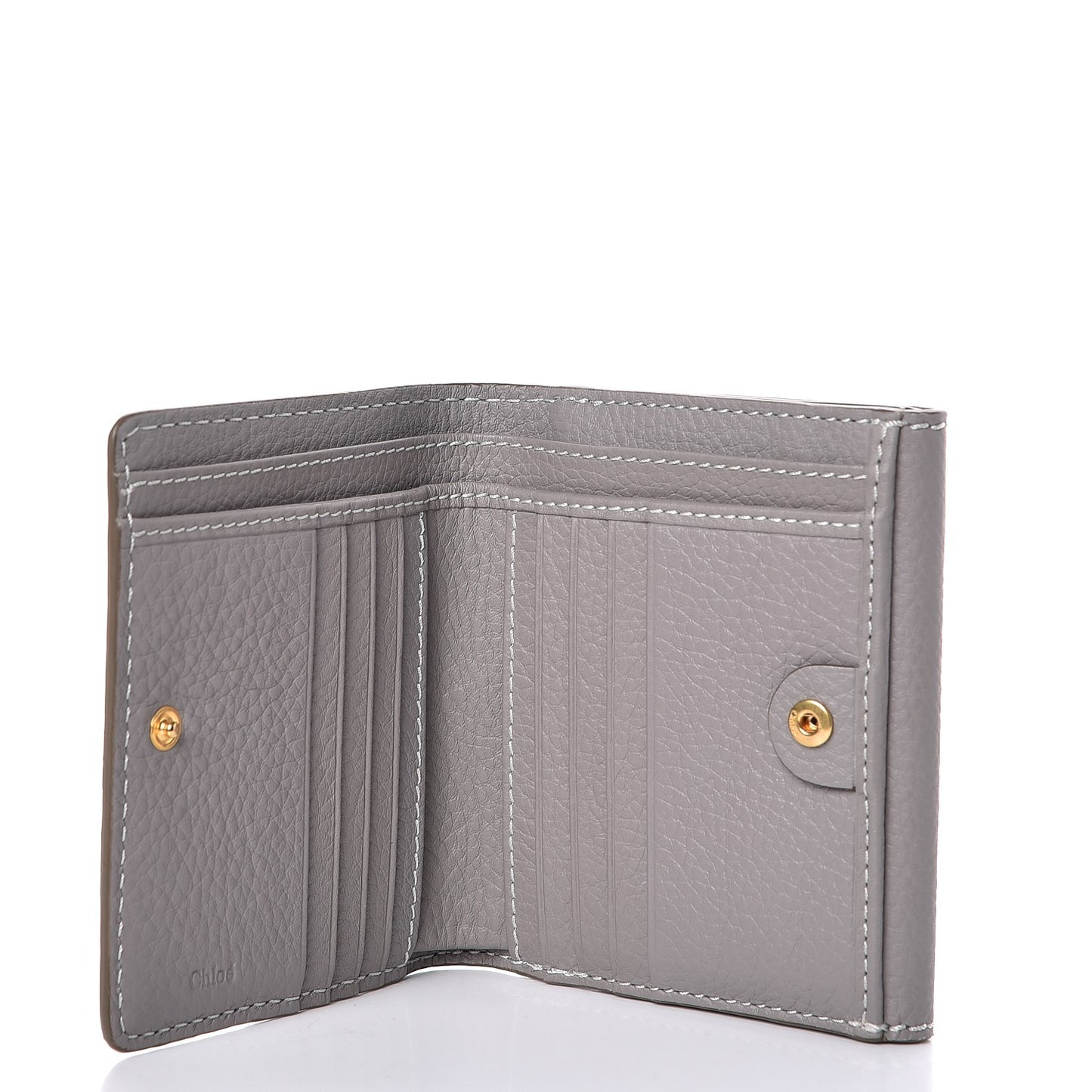 Grained Calfskin Marcie Square Wallet Cashmere Grey