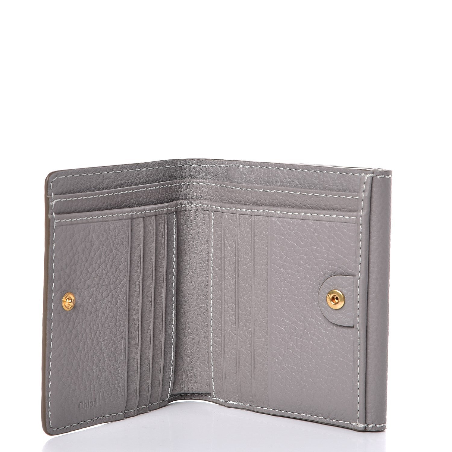 Chloe Grained Calfskin Marcie Square Wallet Cashmere Grey 5 of 9
