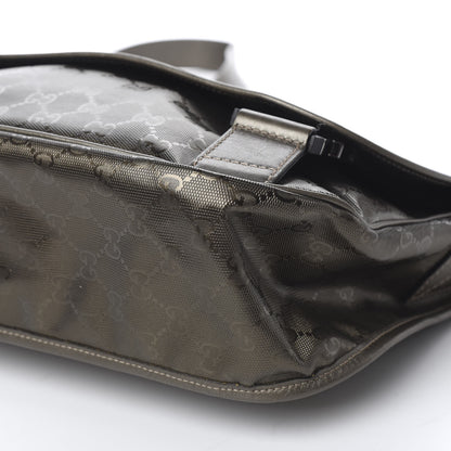 Gucci Imprime Monogram Medium Double Buckle Flap Messenger Bag Pewter 8 of 9