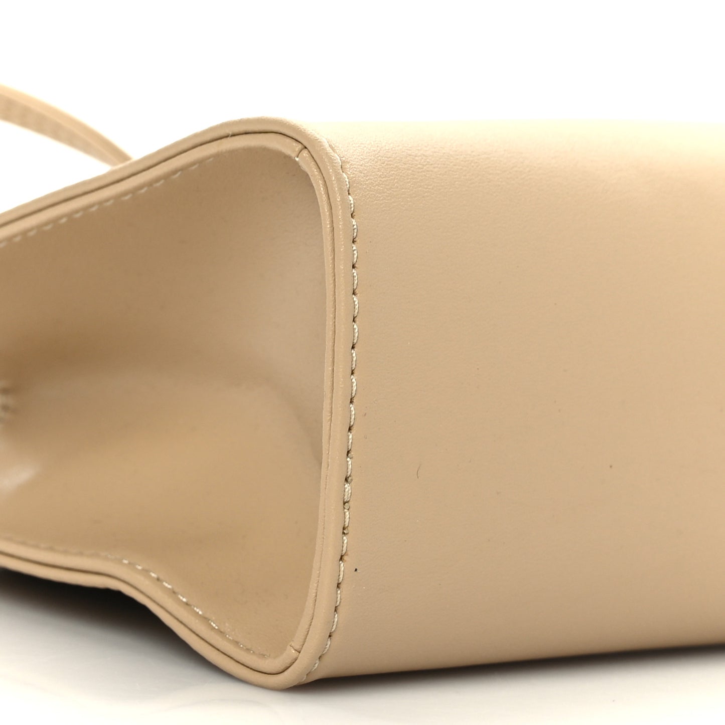 Vegan Leather Small Shopping Bag Cream