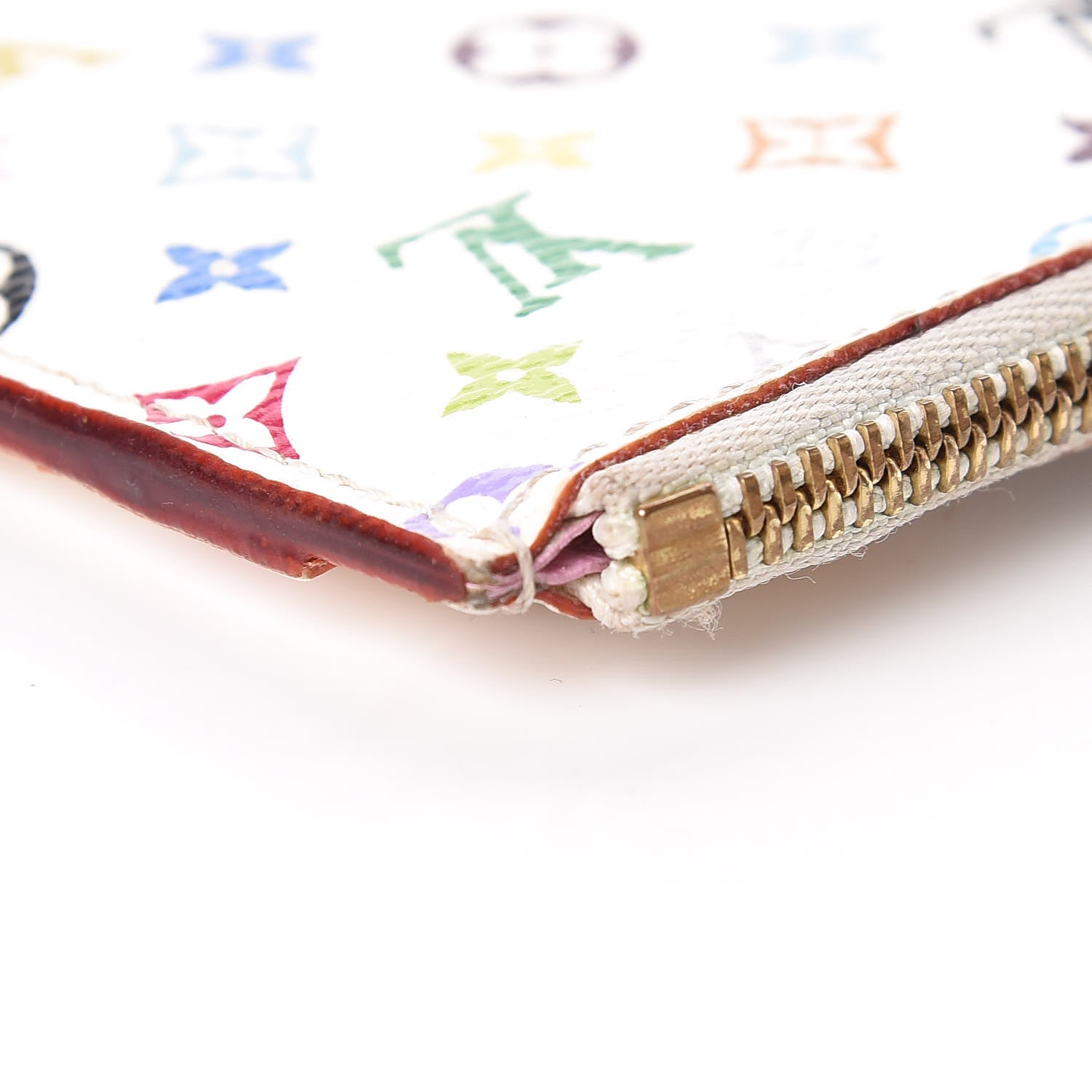 Louis Vuitton Monogram Multicolor Key Pouch White Litchi 11 of 14