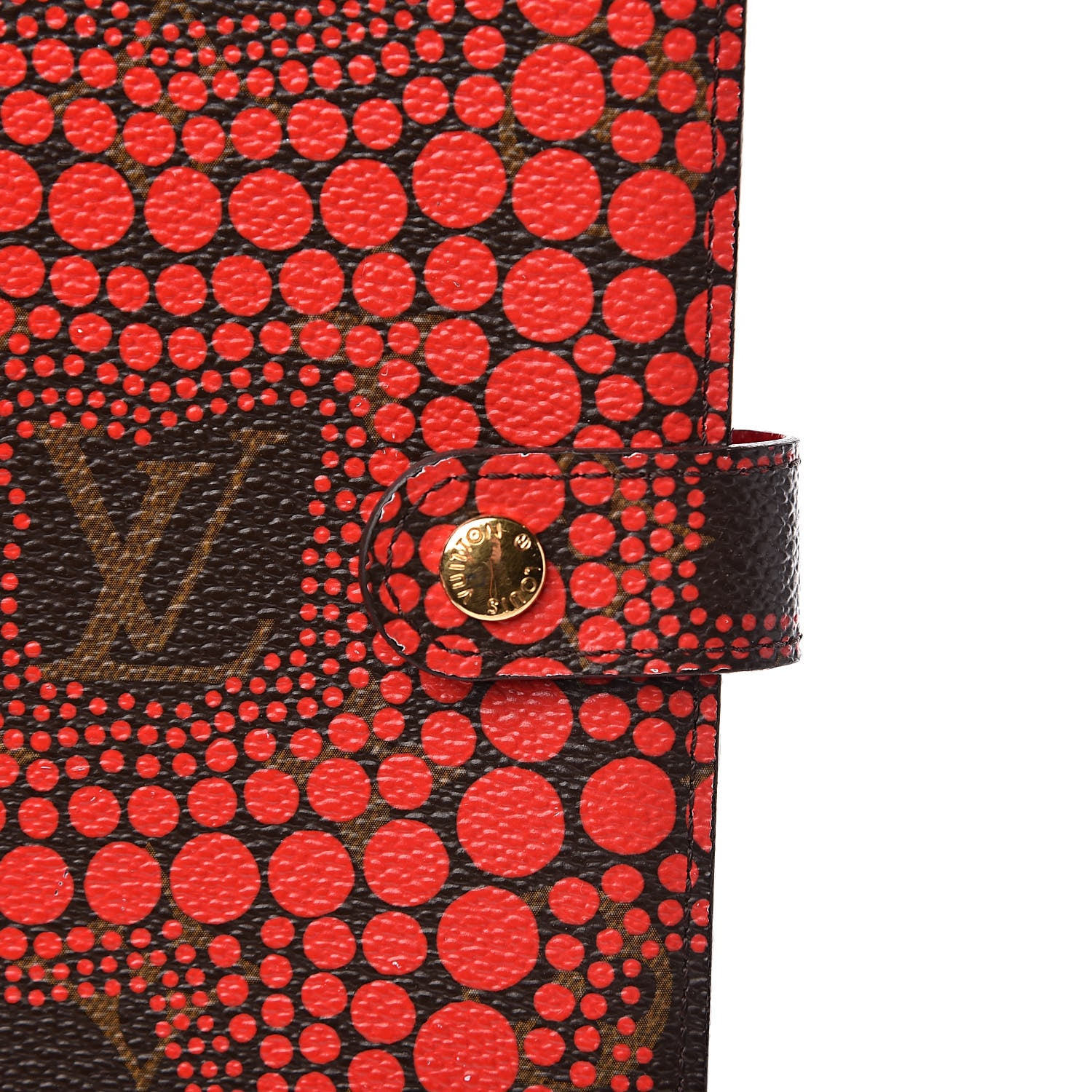 Louis Vuitton Monogram Kusama Town Small Ring Agenda Cover Red 8 of 9