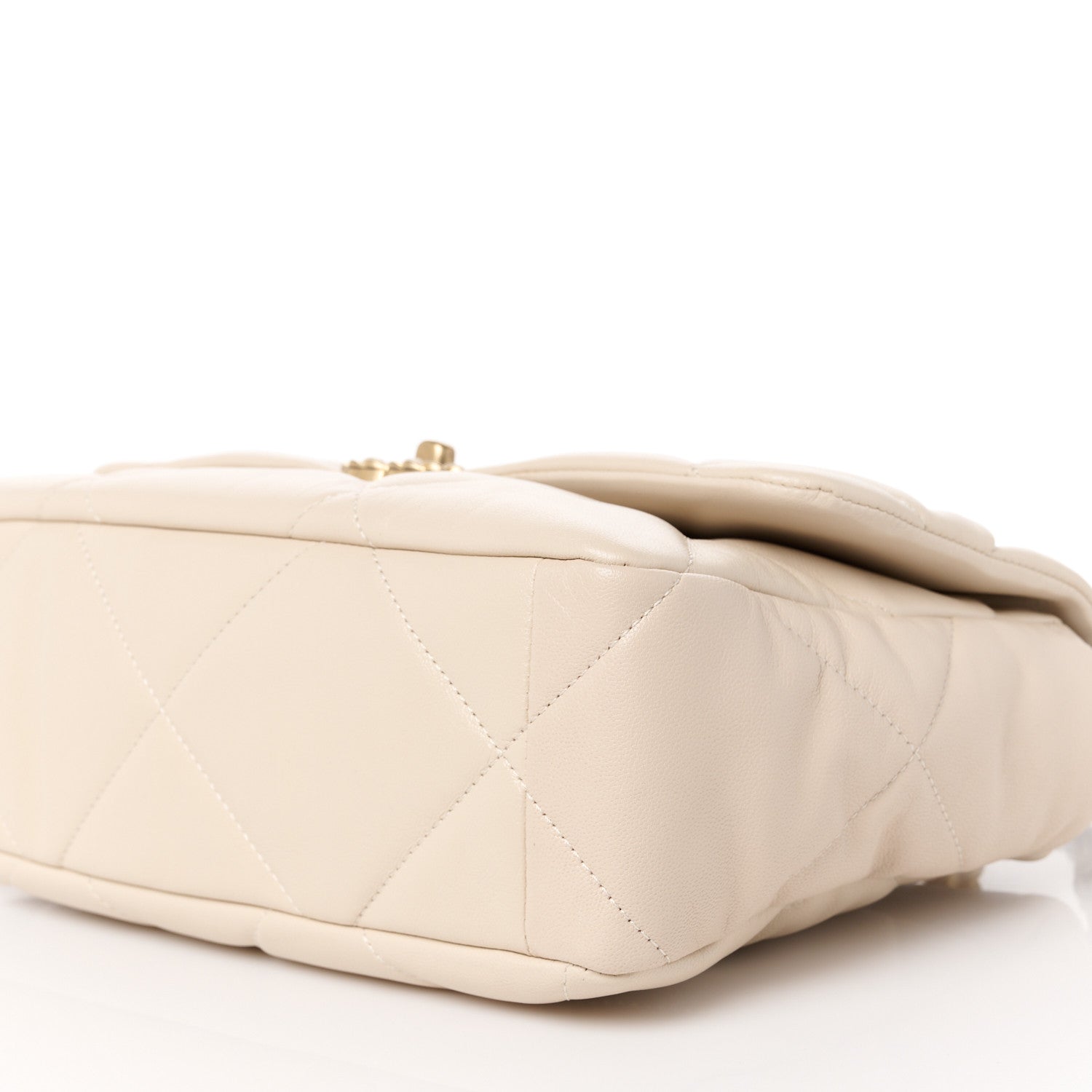Chanel Goatskin Quilted Large Chanel 19 Flap Light Beige 10 of 10