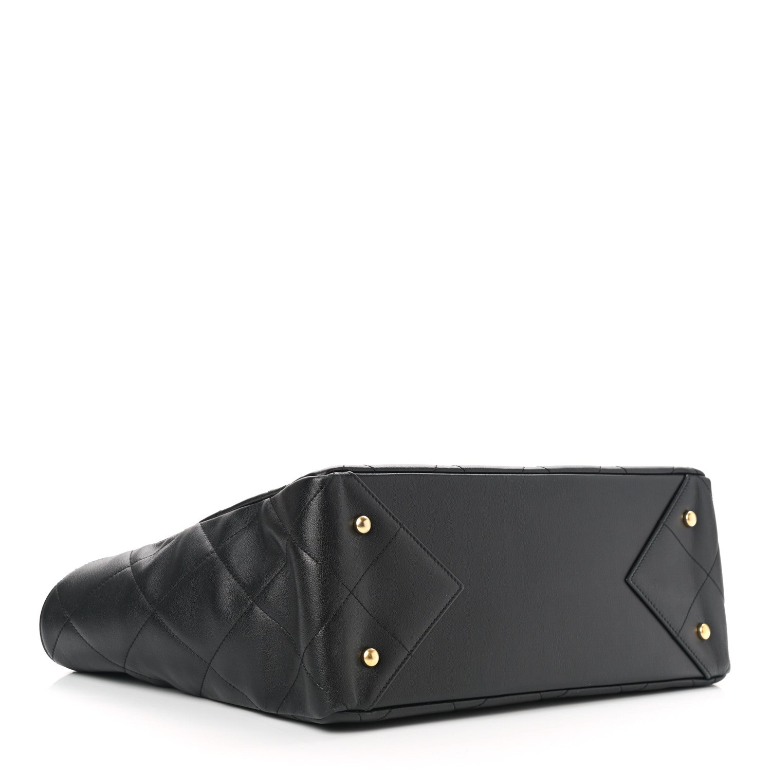 Chanel Calfskin Quilted Chain Shopping Tote Black 3 of 10