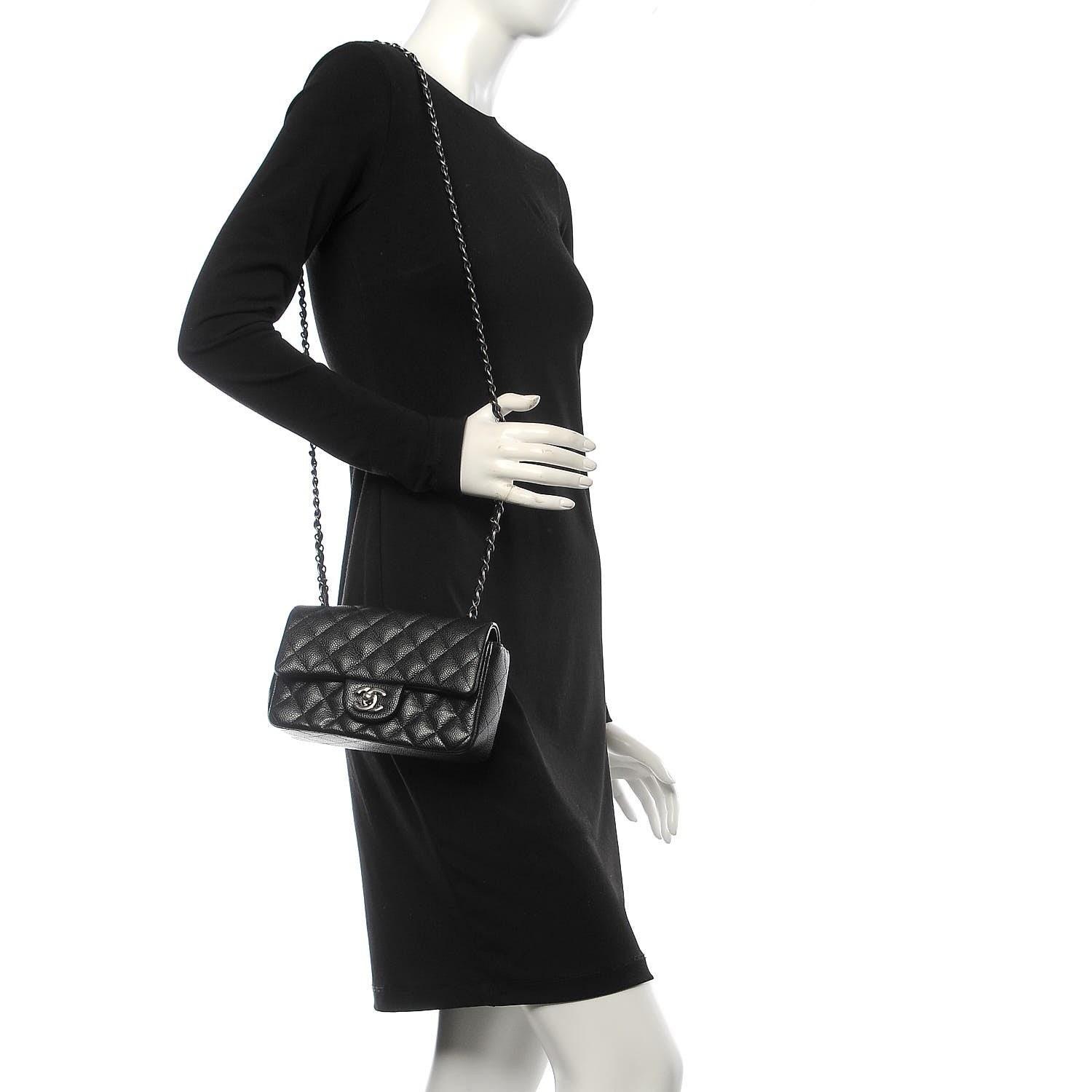 Chanel Caviar Quilted Mini Rectangular Flap Black 2 of 8