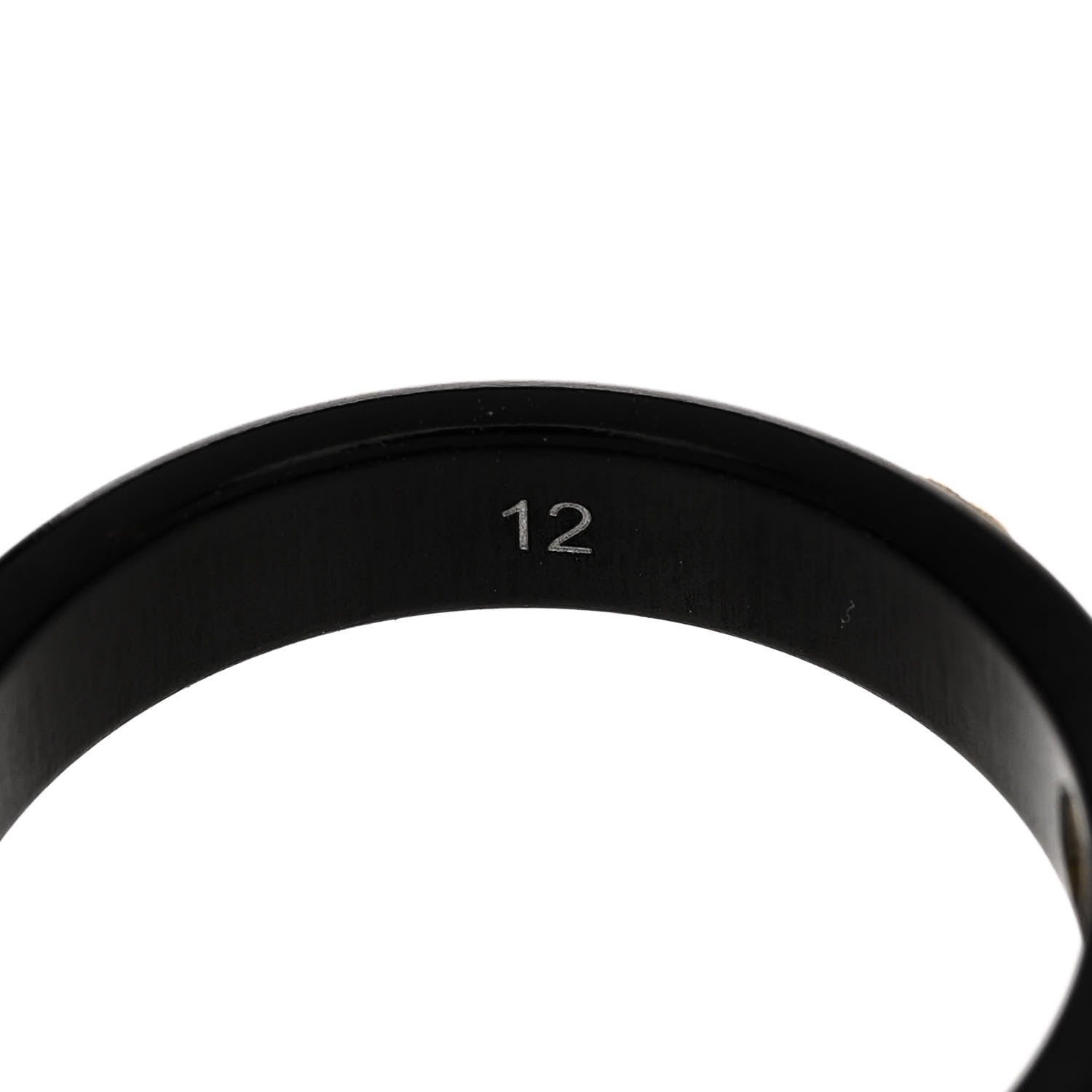 Gucci 18K Yellow Gold Synthetic Corundum Icon Ring 52 6 Black 6 of 7