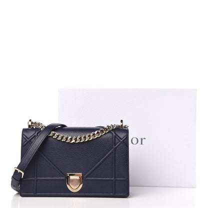 Christian Dior Grained Calfskin Medium Diorama Flap Bag Blue 11 of 11