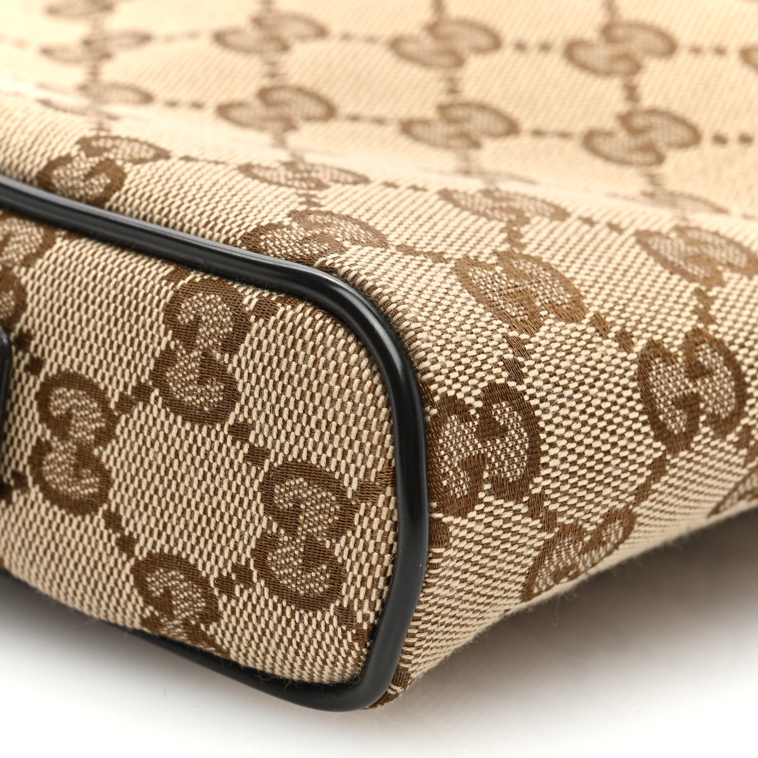 Gucci Monogram Dollar Calfskin Belt Bag Beige Ebony Testa di Moro Marrone Scuro 9 of 10
