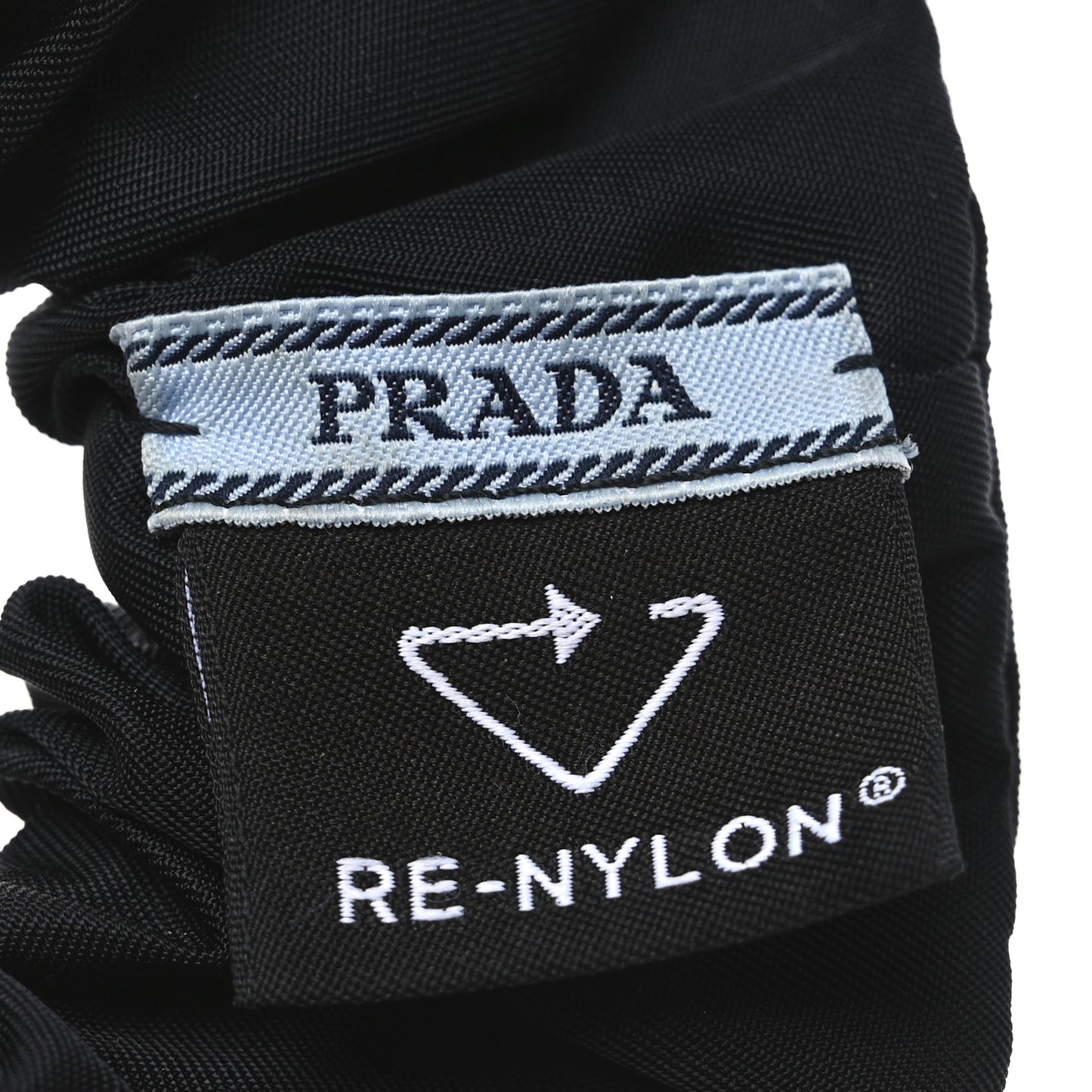 Re-Nylon Metal Logo Scrunchie Black
