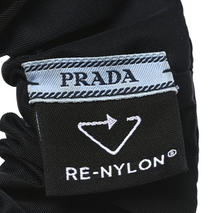 Prada Re-Nylon Metal Logo Scrunchie Black 3 of 4