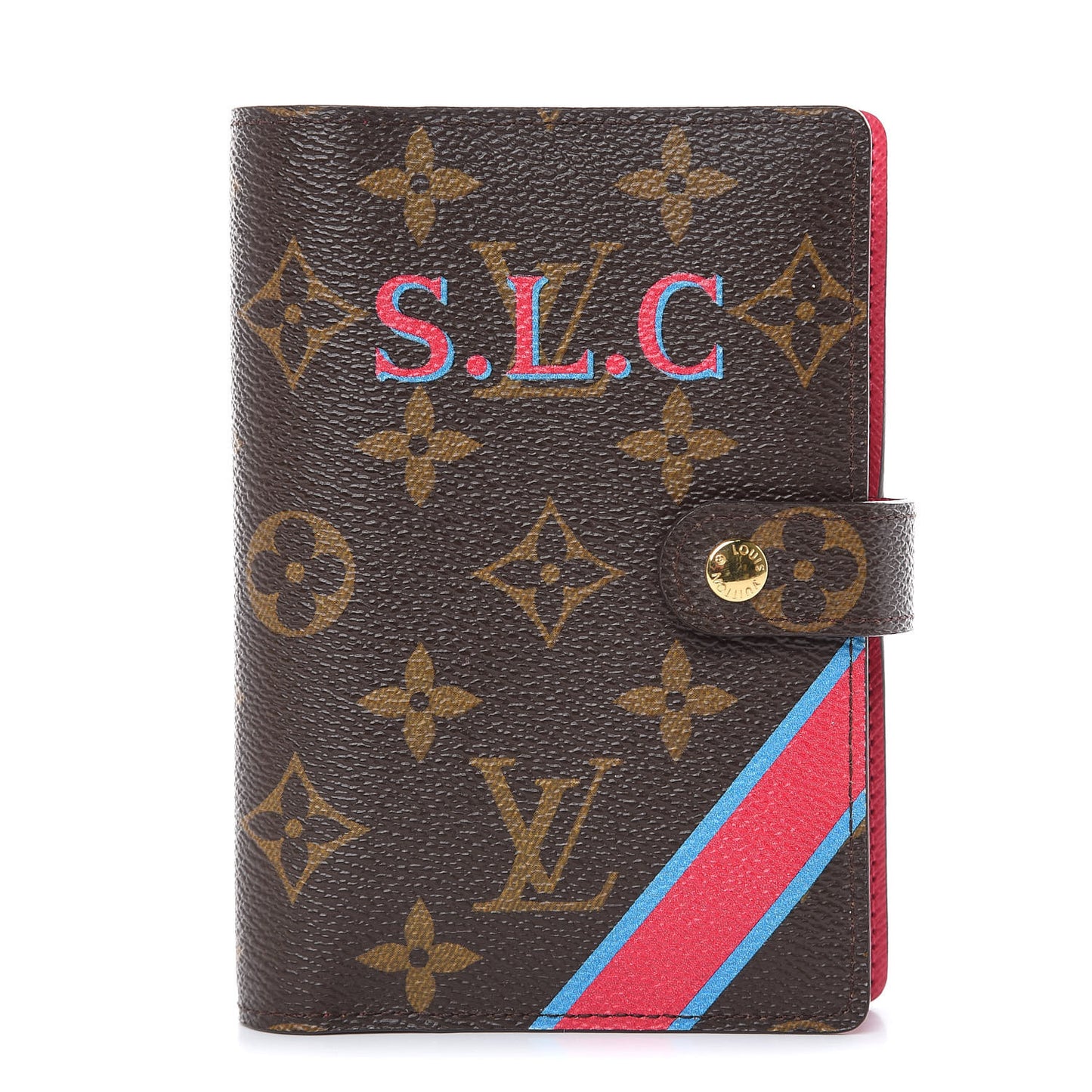 Monogram My LV Heritage Small Ring Agenda Cover Rouge Blue Clair