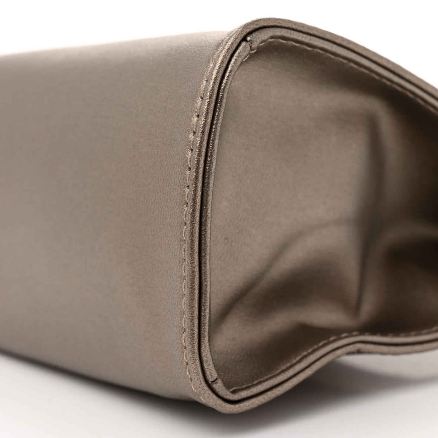 Metallic Vegan Leather Small Shopping Bag Bronze