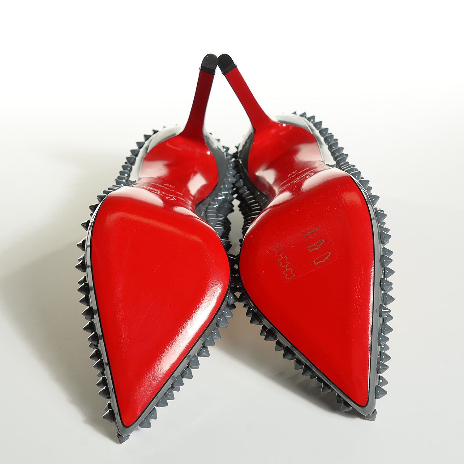 Christian Louboutin Patent Pigalle Plato Spikes 120 Pumps 37 Acier 5 of 7